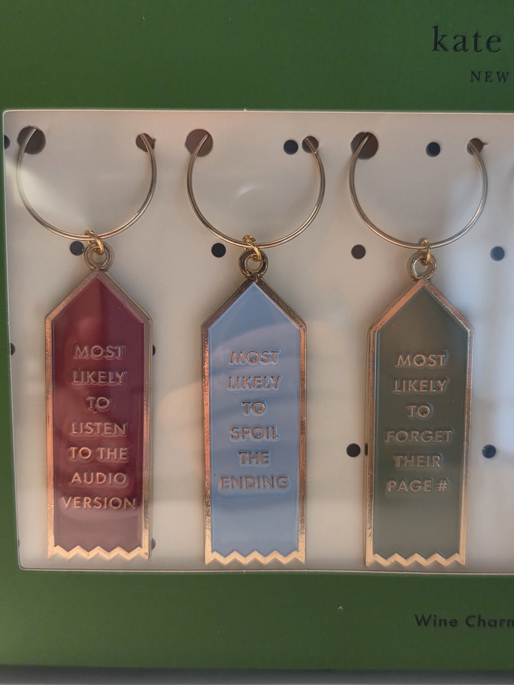 Kate Spade Book Club Wine Charm Set - Picture 2 of 5